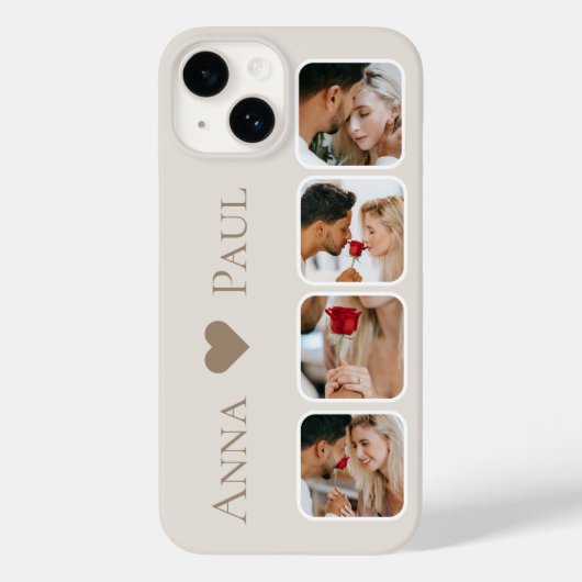 Photo Collage iPhone Case with For Couple and Best (Achterkant)