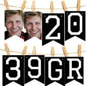 Photo Collage Jaar Afstuderen Black Party Banner