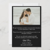 Photo Collage Just Married Wedding Announcement Kaart (Achterkant)