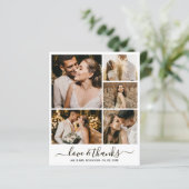 Photo Collage Love and Thanks Wedding Thank You  (Staand voorkant)