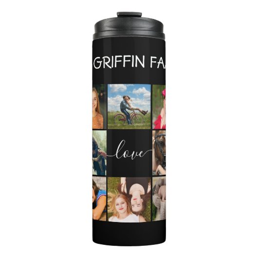 Photo Collage Love Script Thermosbeker (Voorkant)