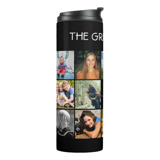 Photo Collage Love Script Thermosbeker (Gedraaid links)