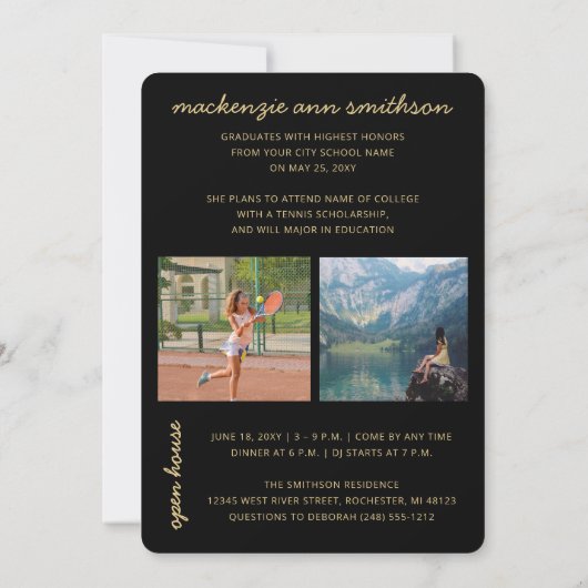 Photo Collage Modern 2025 Afstuderen Open Huis Aankondiging (Achterkant)