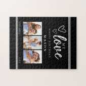 Photo Collage Modern Black Happy Birthday Legpuzzel (Horizontaal)