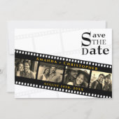 Photo Collage Modern Filmstrip Wedding Save The Date (Voorkant)