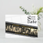 Photo Collage Modern Filmstrip Wedding Save The Date (Staand voorkant)