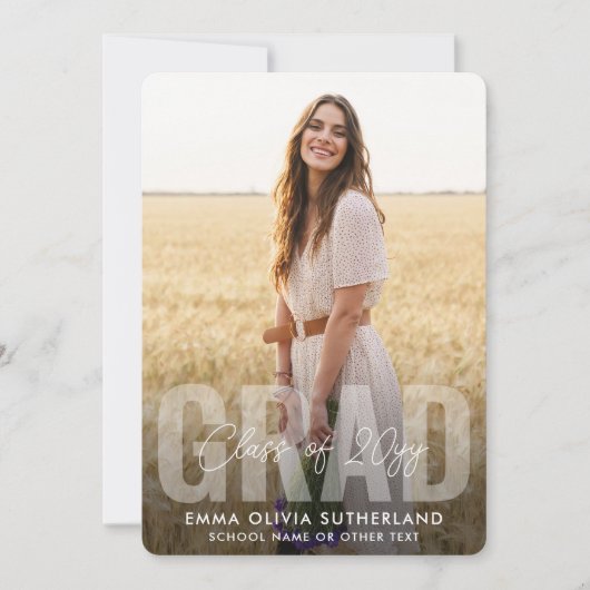 Photo Collage Modern Overlay Class Year Graduation Aankondiging (Voorkant)