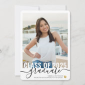 Photo Collage Modern Script Graduation Open House Aankondiging (Voorkant)