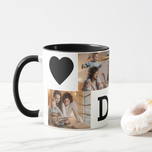 Photo Collage Mok – 8Photos | Perfecte Vaderdag (Met donut)