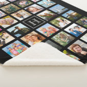 Photo Collage Monogram Bewerkbaar Zwart Sherpa Deken (3/4)