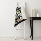 Photo Collage Monogram Bewerkbaar Zwart Sherpa Deken (In situ)