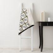 Photo Collage Monogram Zwart Goud Lijst 34 foto's Sherpa Deken (In situ)