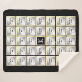 Photo Collage Monogram Zwart Goud Lijst 34 foto's Sherpa Deken (Voorkant (horizontaal))