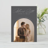 Photo Collage Newlywed Married Little Christmas Feestdagenkaart (Staand voorkant)