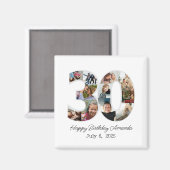 Photo Collage Number 30 - 30th Birthday Magneet (Voorkant / Achterkant)