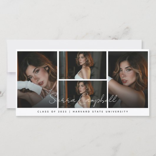 Photo Collage Overlay Mini Afstuderen Aankondiging (Voorkant)