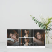Photo Collage Overlay Mini Afstuderen Aankondiging (Staand voorkant)