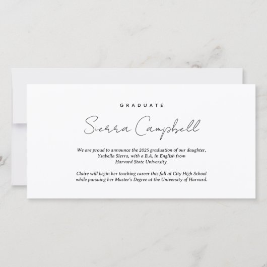 Photo Collage Overlay Mini Afstuderen Aankondiging (Achterkant)