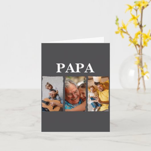 Photo Collage Papa D Gift  Kaart (Gele Bloem)