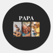 Photo Collage Papa D Gift  Ronde Sticker (Voorkant)