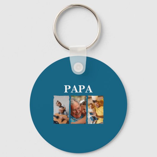 Photo Collage Papa D Gift  Sleutelhanger (Voorkant)