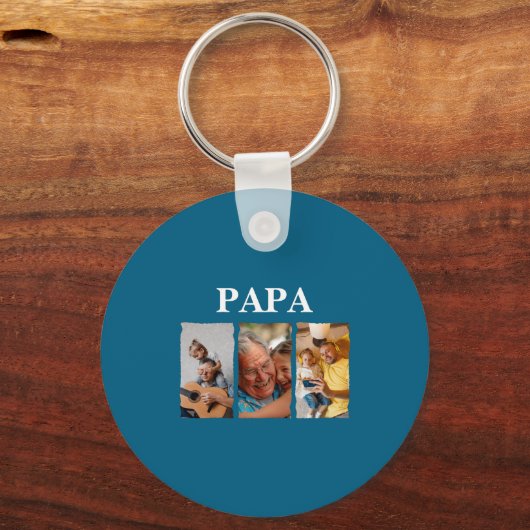 Photo Collage Papa D Gift  Sleutelhanger (Voorkant)