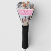 Photo Collage Pink Monogram Golfheadcover (Voorkant)