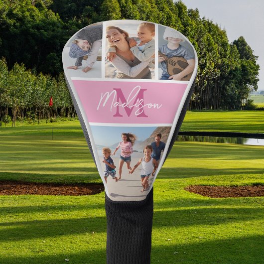 Photo Collage Pink Monogram Golfheadcover