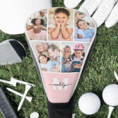 Photo Collage Pink Monogram Picture Golfheadcover