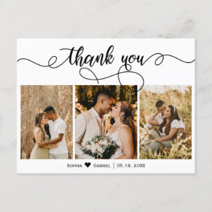 Photo Collage Script Wedding Dank u Briefkaart