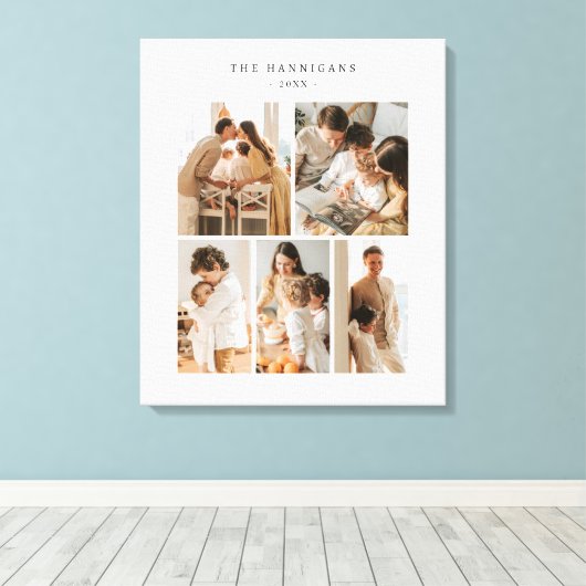 Photo Collage Simple Elegant Modern Canvas Afdruk (Insitu (Houten vloer))