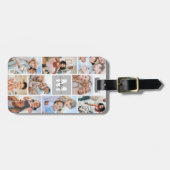 Photo Collage Simple Monogram Afbeelding Bagagelabel (Voorkant horizontaal)