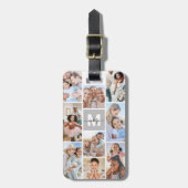 Photo Collage Simple Monogram Afbeelding Bagagelabel (Voorkant verticaal)