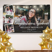 Photo Collage String Lights Graduation Party Spandoek