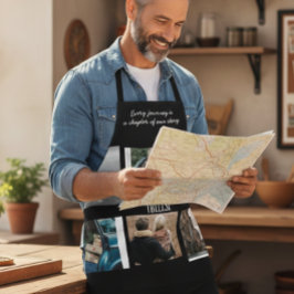 Photo Collage Travel Memory Black Cooking Apron Schort
