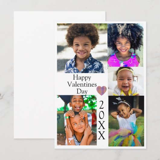 Photo Collage Valentines Heart Custom Year (Voorkant / Achterkant)