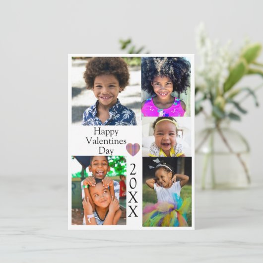 Photo Collage Valentines Heart Custom Year (Staand voorkant)