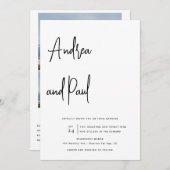 Photo Collage Wedding | Qr Code Invitations Kaart (Voorkant / Achterkant)