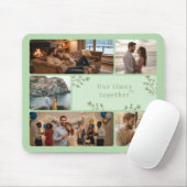 Photo collage with 6 photos and custom Sage Green Muismat (Met muis)