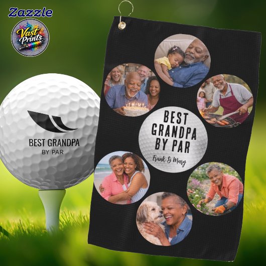 Photo Collage with Custom Text Golfhanddoek