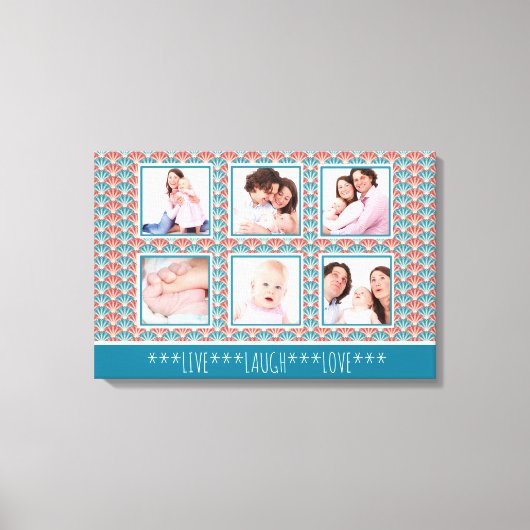 Photo Collage with Decorative Fan Pattern Canvas Afdruk (Voorkant)