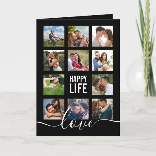 Photo Collage Zwart Trouwprogramma Programma (Voorkant)