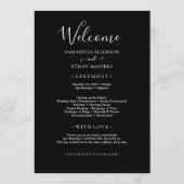 Photo Collage Zwart Trouwprogramma Programmakaart (Achterkant)