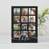 Photo Collage Zwart Trouwprogramma Programmakaart (Staand voorkant)