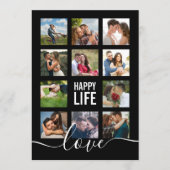 Photo Collage Zwart Trouwprogramma Programmakaart (Voorkant)