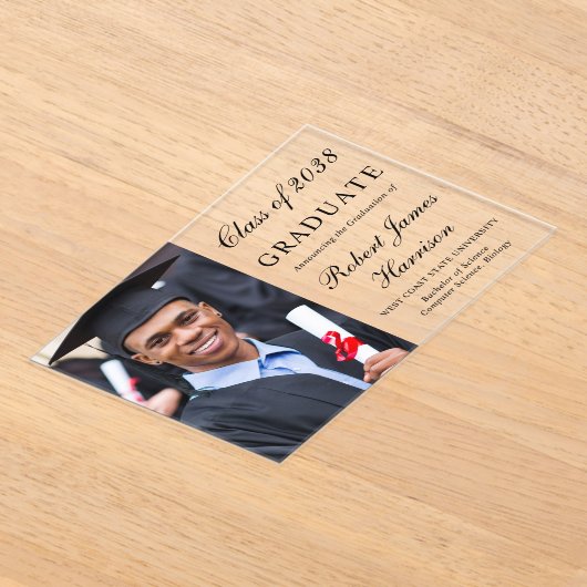 Photo College Afstuderen Acryl Aankondiging (Laagn)
