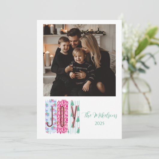 Photo Colorful Joy Christmas Feestdagenkaart (Staand voorkant)