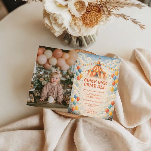 Photo Come One Come All Circus Birthday Kaart