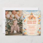 Photo Come One Come All Circus Birthday Kaart (Voorkant)