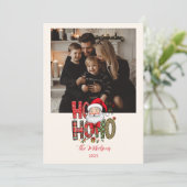 Photo Coquette Ho Ho Ho Santa Christmas Feestdagenkaart (Staand voorkant)